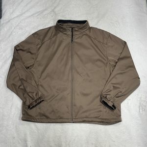 FootJoy FJ Brown Full Zip Fleece Lined Mock Neck Golf Jacket Men's Size 2XL